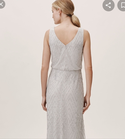 BHLDN Blaise Maxi Dress Size Size 10 light gray. - Picture 4 of 8